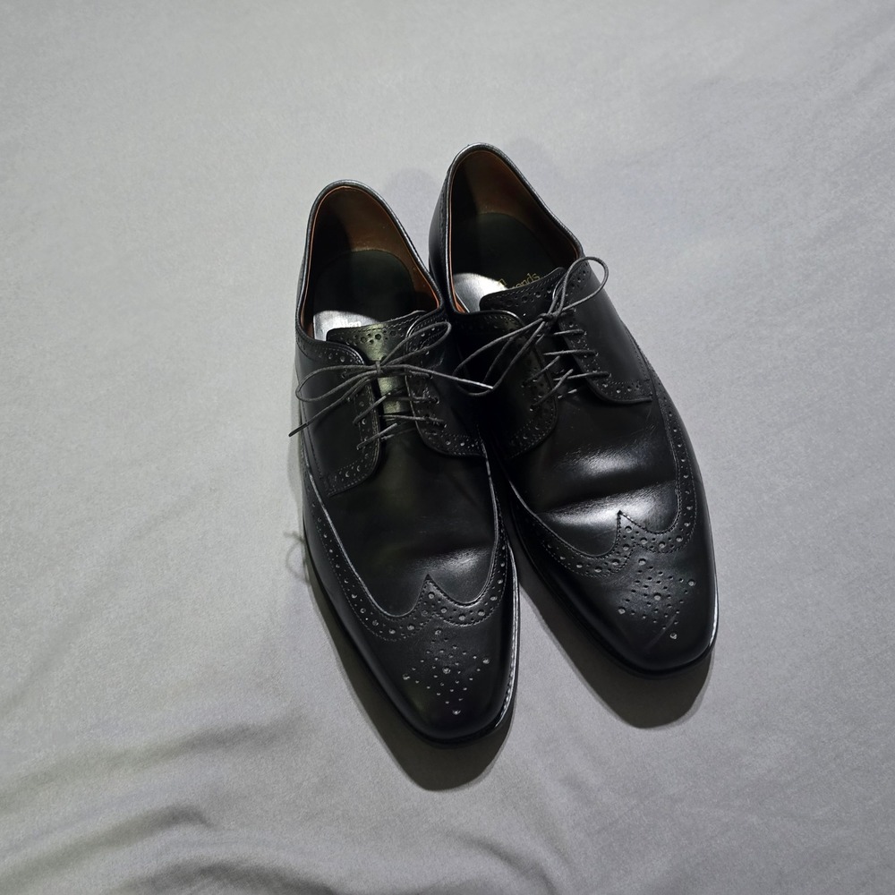 Allen Edmonds Bel Air Oxford Mens 10.5 Black Leather Wingtip Brogue Shoes